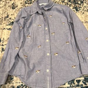 Janie and Jack- size 7 dog print button down shirt